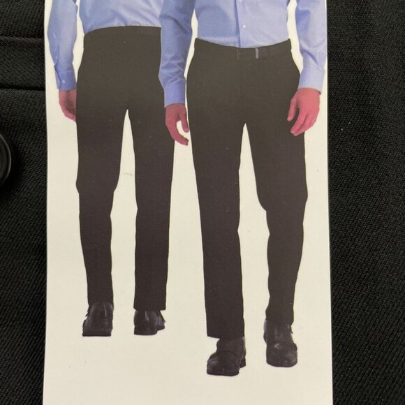 NEW Hagger Mens 34x30 Straight Fit Black Dress Pants 4-Way Stretch & Super Flex - Picture 1 of 11